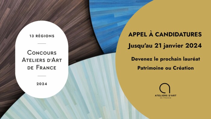 Appel à candidature pour le Concours Ateliers d'Art de France 2024